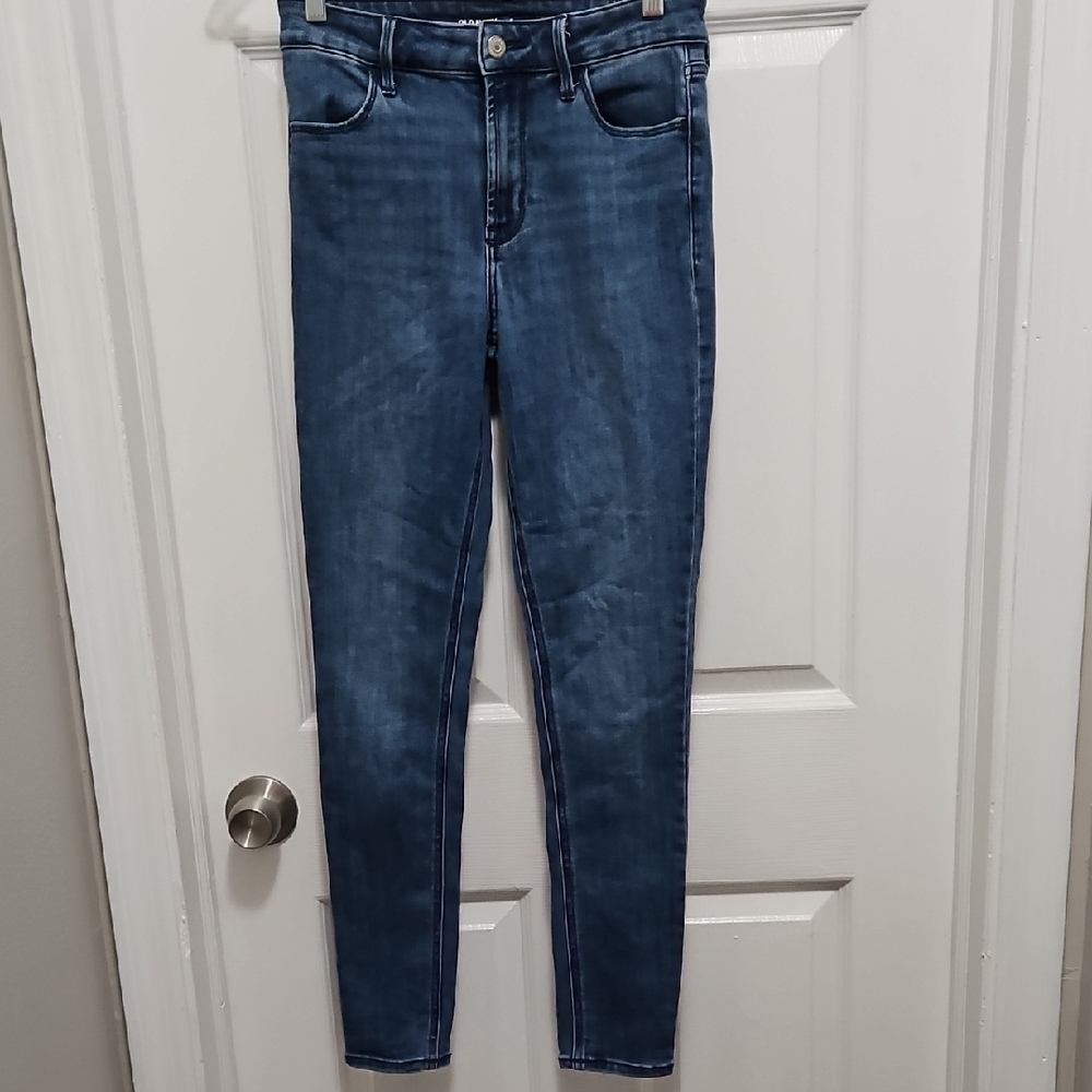 Old Navy Blue Skinny Jeans High-Rise Tapered